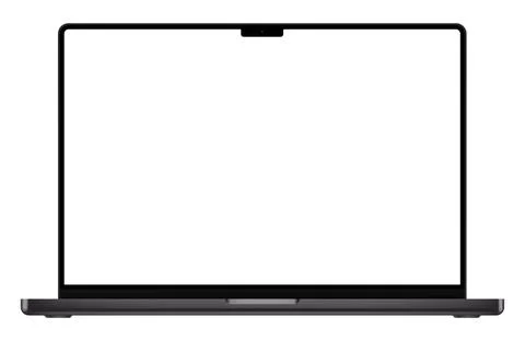 Realistic black laptop empty screen frame overlay mockup. Mobile PC display Stock Illustration