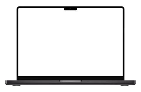 Realistic black laptop empty screen frame overlay mockup. Mobile PC display Stock Illustration