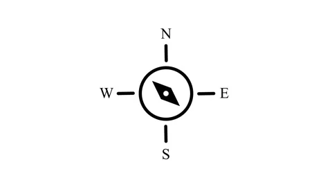 Realistic black nautical compass. Dial and magnetic needle that moves indep.. Stock Footage 309845495