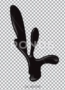 Realistic Black Oil isolated on transparent background. Vector illustration. Stock Illustration