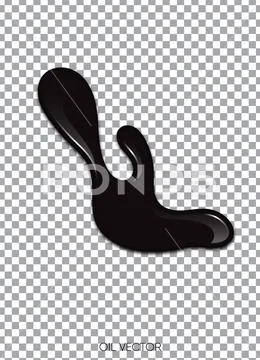Realistic Black Oil isolated on transparent background. Vector illustration. Stock Illustration