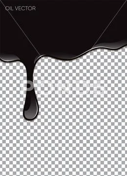 Realistic Black Oil isolated on transparent background. Vector illustration. Stock Illustration