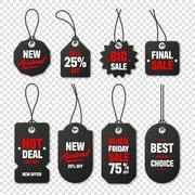 Realistic red price tags collection. Special offer or shopping