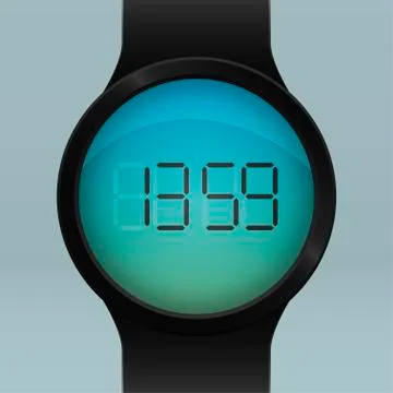 Realistic black Smart Watch Stock Illustration