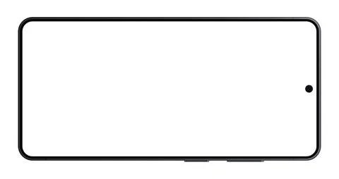 Realistic black smartphone empty screen frame overlay mockup. Mobile phone Stock Illustration