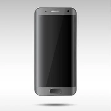 Realistic Black Smartphone Stock Illustration
