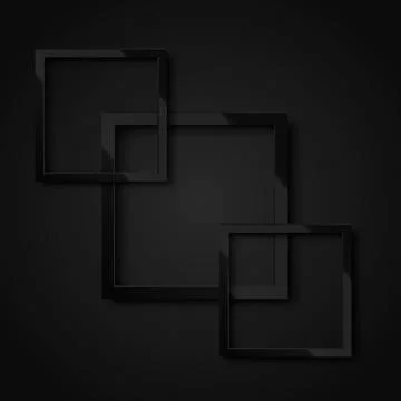 Realistic black square frame for your design or poster. Vector. Stock Illustration