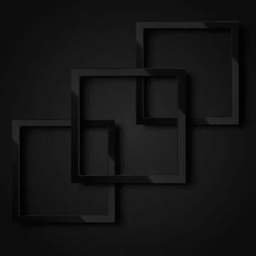 Realistic black square frame for your design or poster. Vector. Stock Illustration