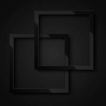 Realistic black square frame for your design or poster. Vector. Stock Illustration