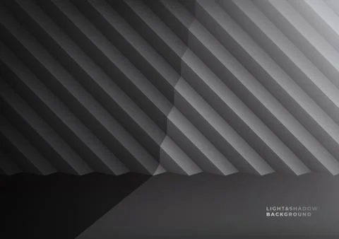 Realistic black studio wall, Empty light&amp;shadow room interior in minimal 3d. Stock Illustration