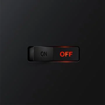 Realistic black switch with backlight OFF, vector Stock Illustration