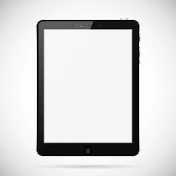 Realistic black tablet with blank touch screen Stock Illustration