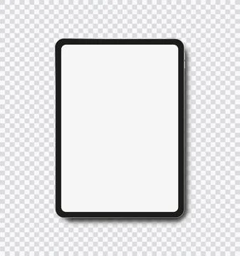 Realistic black Tablet. Front Display View. High Detailed Device Mockup Stock Illustration