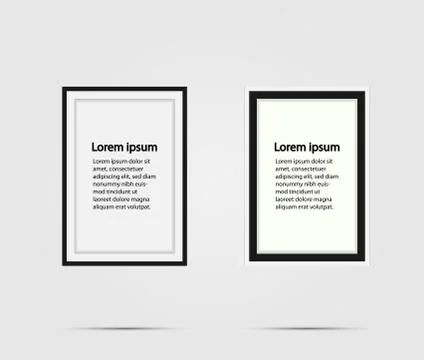 Realistic black text frame.vector illustrator Stock Illustration