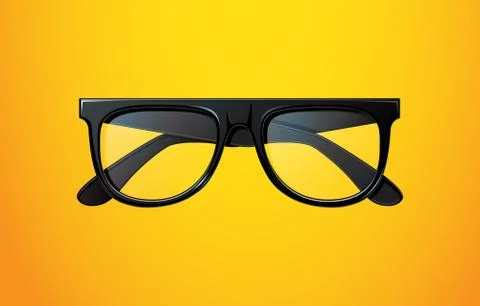 Realistic black vector glasses. Stock Illustration