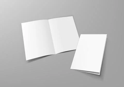 Realistic Blank A4 Half-fold Brochure Mock Up Template Stock Illustration