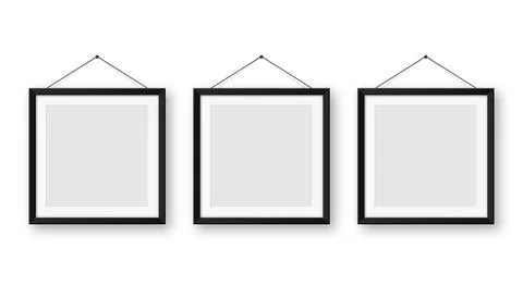 Realistic blank black picture frames collection. Modern poster mockup for Stock-Illustration