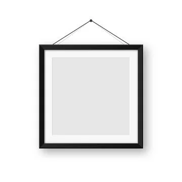 Realistic blank black picture frames collection. Modern poster mockup for Stock Illustration