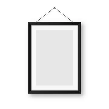 Realistic blank black picture frames collection. Modern poster mockup for Stock-Illustration