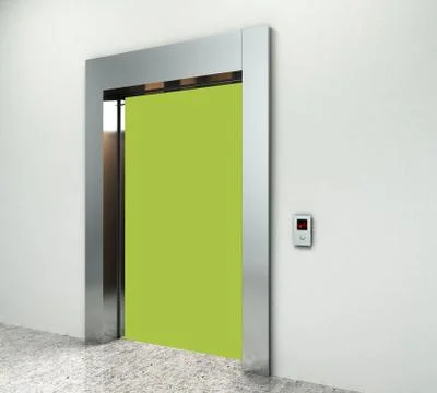 Realistic blank elevator hall interior with waiting lift marble floor ceiling Illustrazione stock