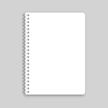 Realistic blank empty notebooks mockup icon in flat style. Paper notebook v.. Stock Illustration