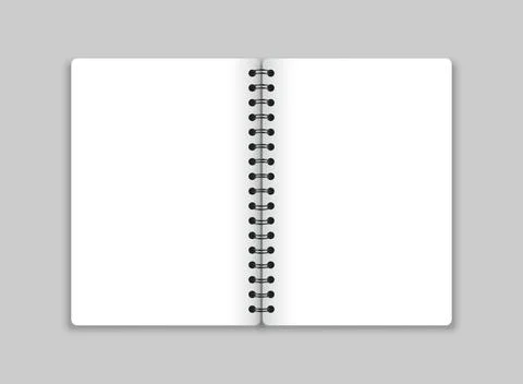 Realistic blank empty notebooks mockup icon in flat style. Paper notebook v.. Stock Illustration