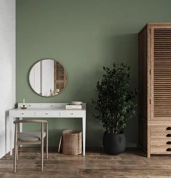 Realistic blank empty space on stylish modern dressing table for beauty make up Illustrazione stock