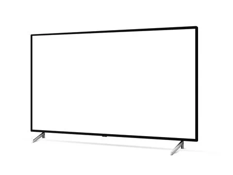 Realistic blank flat screen TV mockup from angled view Stock Illustration