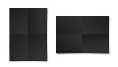 Realistic blank folded paper sheets in A4 size with shadow isolated on white Illustrazione stock