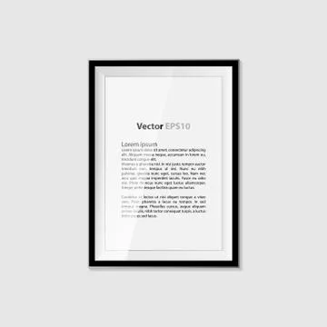 Realistic blank frame on a white background. EPS10 Stock Illustration