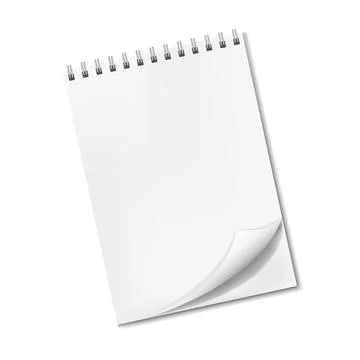 Realistic blank notepad with turned-up corner Stock Illustration