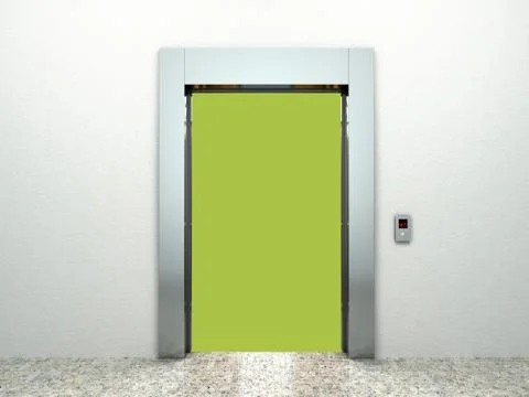 Realistic blank open elevator hall interior with waiting lift marble floor ce Illustrazione stock