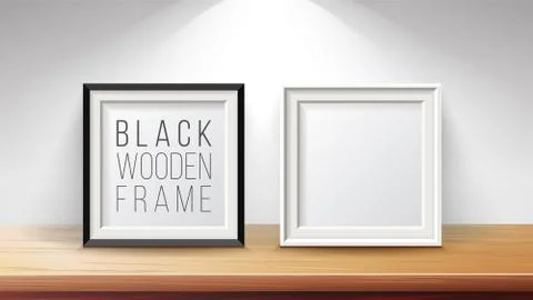 Realistic Blank Picture Frame Set Vector. Good For Posters, Presentations Stock Illustration