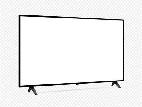 Realistic blank screen tv from angled view Stock Illustration