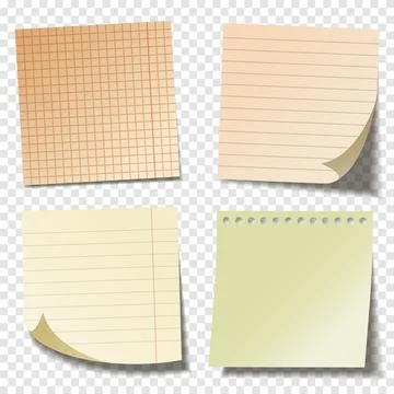 Realistic blank sticky notes. Colored sheets of note papers. Paper reminder Stock Illustration