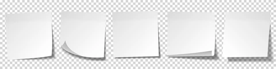 Realistic blank sticky notes. Sheets of note papers. Paper reminder. Vector Stock Illustration