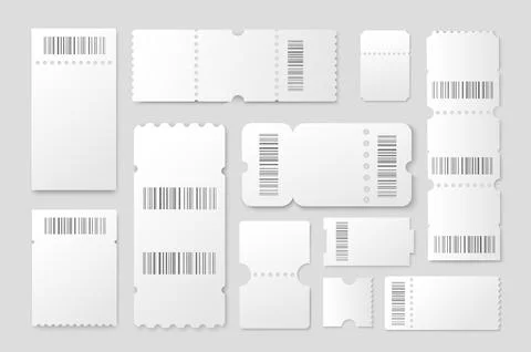 Realistic Blank Tickets Illustrazione stock