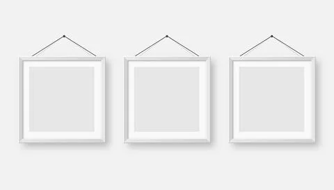 Realistic blank white picture frames collection. Modern poster mockup for Stock-Illustration