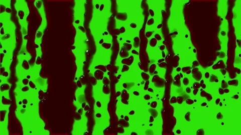 Realistic Blood Dripping and Falling Droplets on glass Green Screen Vídeos de archivo 333620448