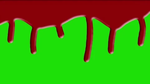 Realistic blood dripping transition effect covering green screen Vídeos de archivo 333619949