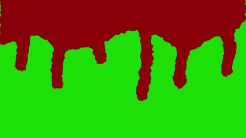 Realistic blood dripping transition effect covering green screen Vídeos de archivo 333620005