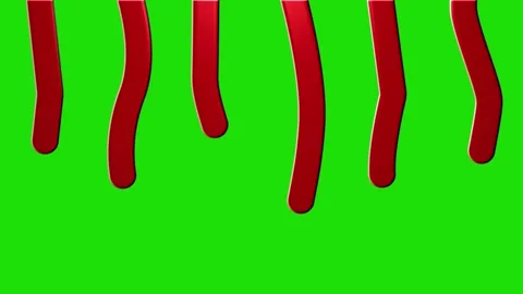 Realistic blood dripping transition effect covering green screen Vídeos de archivo 333620445