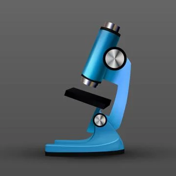 Realistic Blue Bio Laboratory Microscope 库存插图