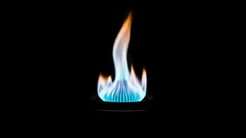 Realistic Blue Fire Gently Flickering Stock Footage 315143570