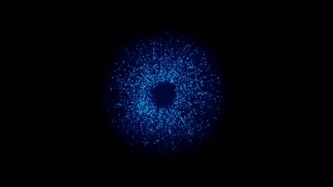 Realistic blue Firework on black background.  Stock Footage 128627961