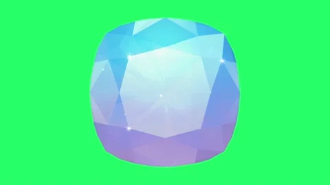 Realistic blue gem shape on green background. Stock Footage 203865481