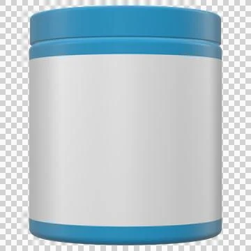 Realistic Blue Jar 3D Rendering Mockup Template Stock Illustration