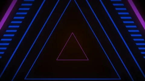 Realistic blue light triangle shape isolate on black background. Stock Footage 166334713