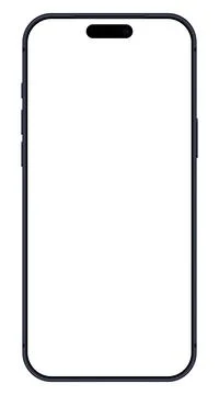 Realistic blue smartphone empty screen frame overlay mockup. Mobile phone Stock Illustration