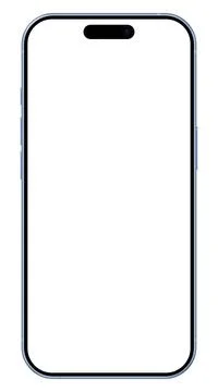 Realistic blue smartphone empty screen frame overlay mockup. Mobile phone Stock Illustration